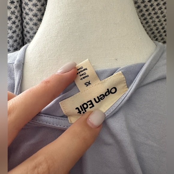 Open Edit Box Shoulder Mini Dress (NEW)  - Light Blue - Picture 6 of 8